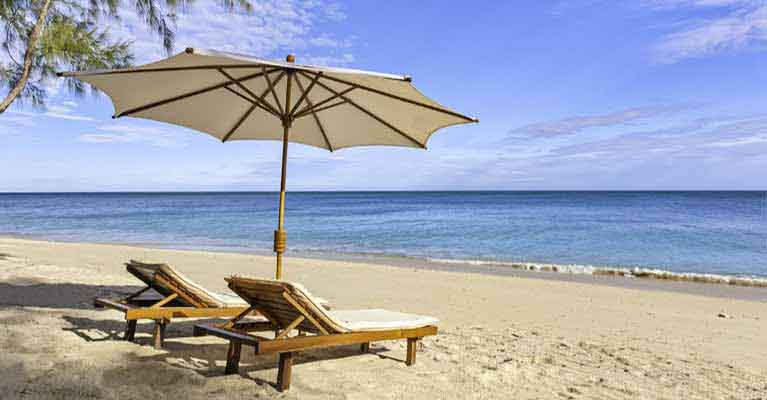 jet2.com beach with sunbed and parasol